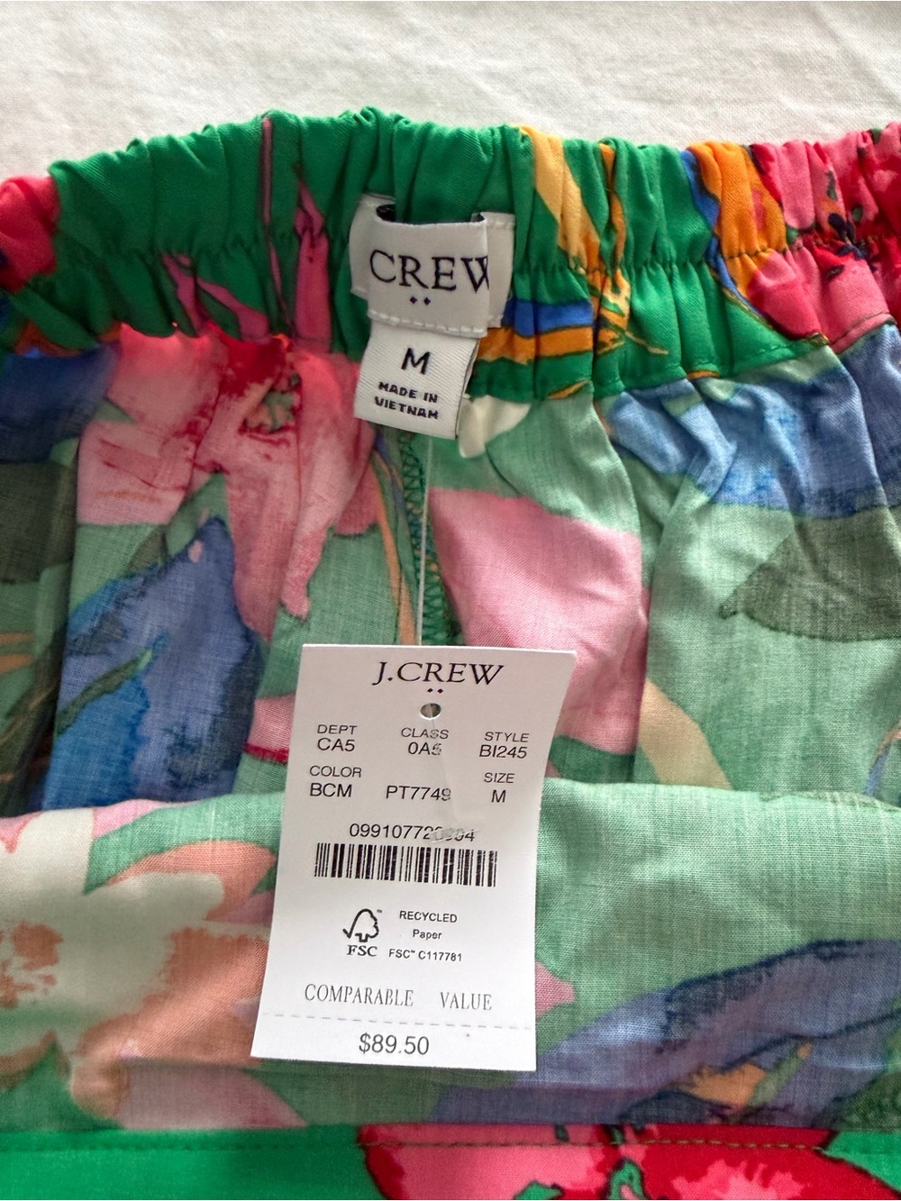 J. Crew Resortwear Vacation Beach Cover-Up Tropical Print Summer Midi Skirt NWT - Picture 7 of 11